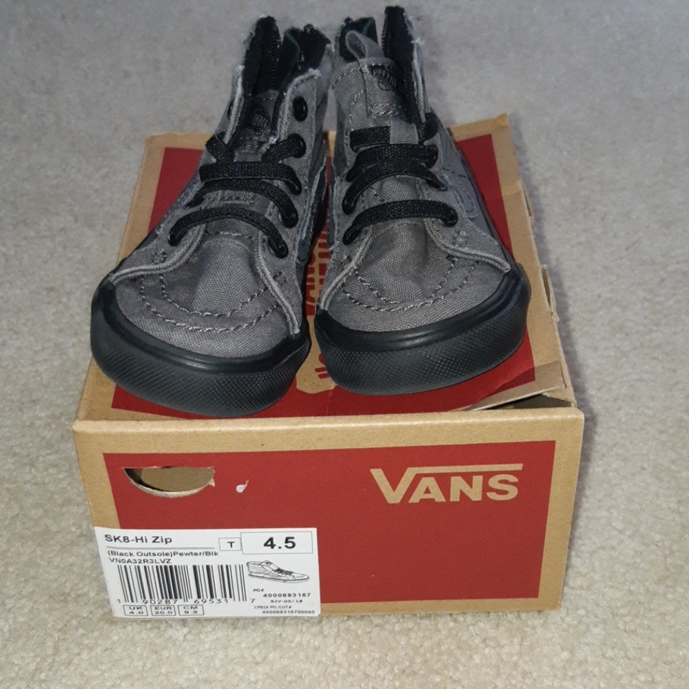 Grey & Black Toddler 4.5 Van SK8-Hi